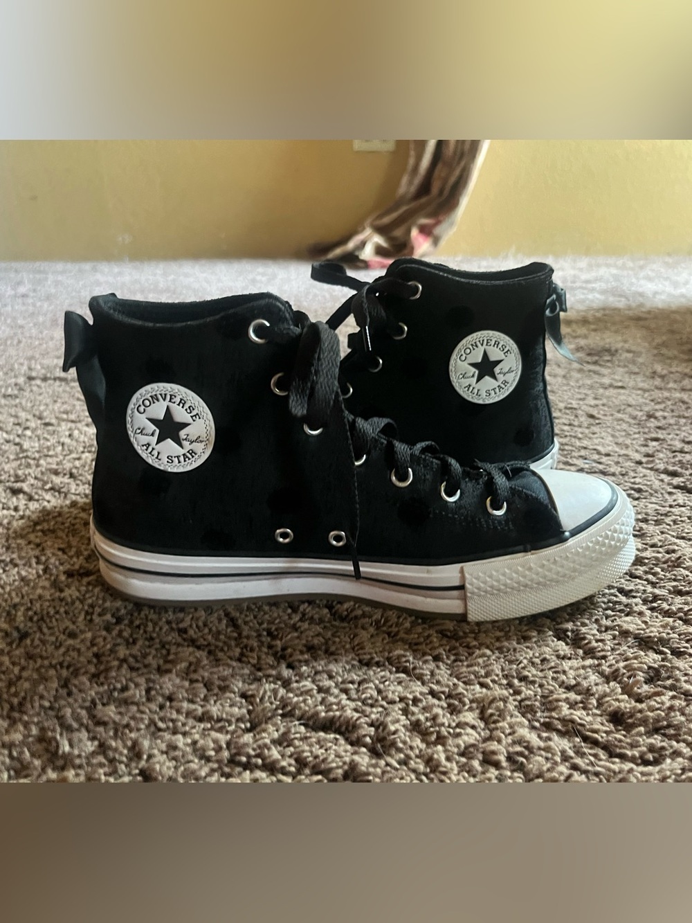 Converse Kids Black & White High-Top Sneakers with Star Patch
